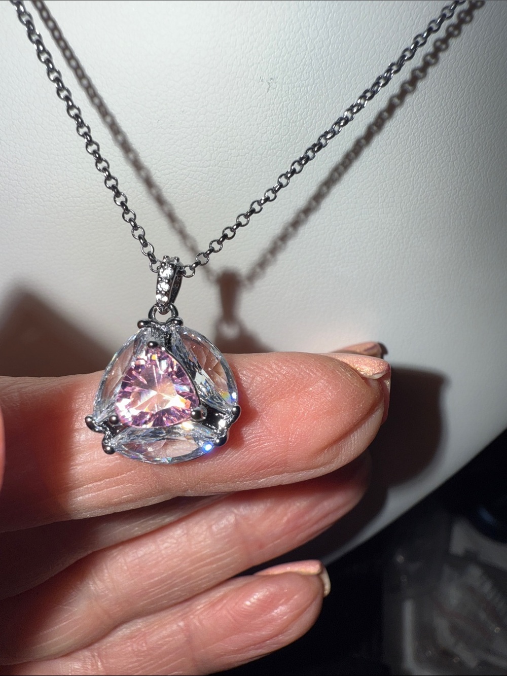 BP Rose Quartz Cubic Zirconia hematite plating “It’s a Keeper”